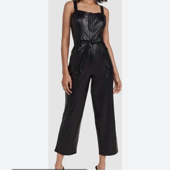 Paige like NEW Valinda Faux Leather Jumpsuit Size 0 - Picture 3 of 6